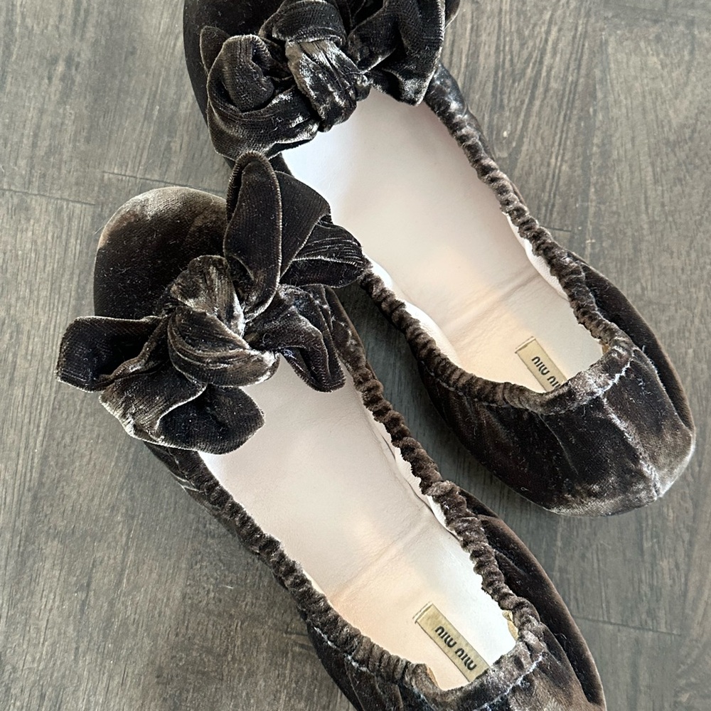 Miu Miu Velvet Ballet Flats